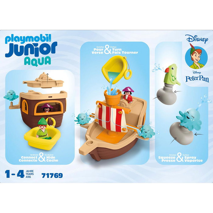 Playmobil Junior Peter Pan et son bateau pirate Disney, 12 pièces