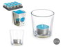 Acorde Porte-bougie Tealight Océano 7x7x7 cm Bleu Verre Cire 6h (Set de 12)