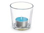 Acorde Porte-bougie Tealight Océano 7x7x7 cm Bleu Verre Cire 6h (Set de 12)