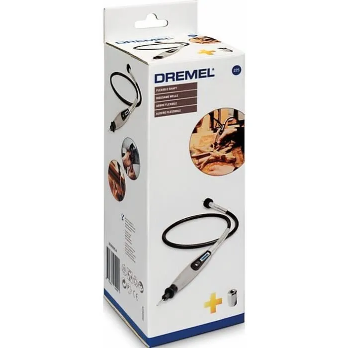 Dremel 225 - Arbre flexible pour travaux de précision et d'accès difficile - Découpe, meulage, ponçage