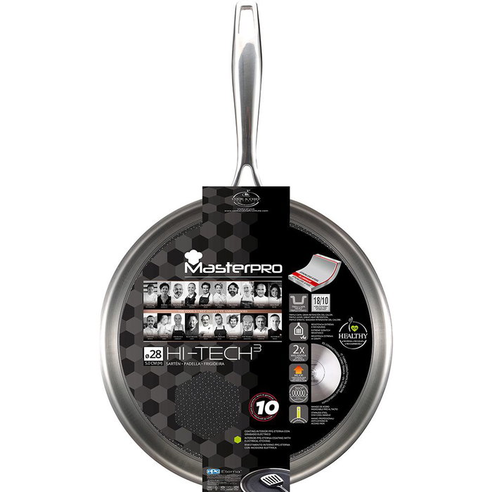 Masterpro Poêle Hi-Tech 3 en acier inoxydable 28 cm
