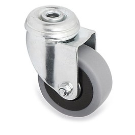Q&Q Roue pivotante JADE TP Ø60 avec cercle en caoutchouc gris