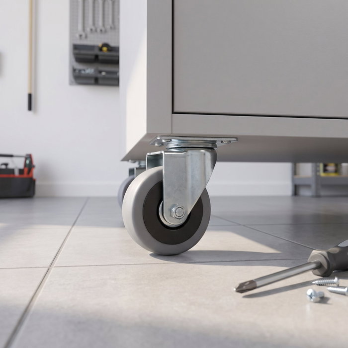 Q&Q Roue pivotante JADE TP Ø60 avec cercle en caoutchouc gris