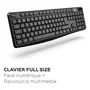 Mobility Lab Clavier Sans Fil Deluxe AZERTY Noir avec Raccord 2-en-1 USB/USB-C, Touches Concaves, Pavé Numérique, 15 Raccourcis et Inclinaison Ajustable - Plug & Play