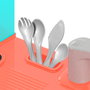 MOLTO Cuisine avec plancha bleue 25156 avec four, hotte, lave-vaisselle et 12 accessoires - Jeu d'imitation pour enfant à partir de 3 ans - Langues : anglais et espagnol