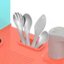 MOLTO Cuisine avec plancha bleue 25156 avec four, hotte, lave-vaisselle et 12 accessoires - Jeu d'imitation pour enfant à partir de 3 ans - Langues : anglais et espagnol
