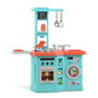 MOLTO Cuisine avec plancha bleue 25156 avec four, hotte, lave-vaisselle et 12 accessoires - Jeu d'imitation pour enfant à partir de 3 ans - Langues : anglais et espagnol