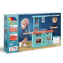 MOLTO Cuisine avec plancha bleue 25156 avec four, hotte, lave-vaisselle et 12 accessoires - Jeu d'imitation pour enfant à partir de 3 ans - Langues : anglais et espagnol