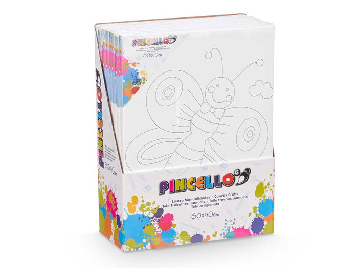 PINCELLO Lienzo de manuelidades animaux 30x40cm assortiment de 4, lot de 16