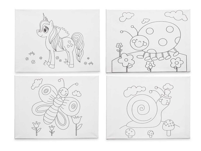 PINCELLO Lienzo de manuelidades animaux 30x40cm assortiment de 4, lot de 16