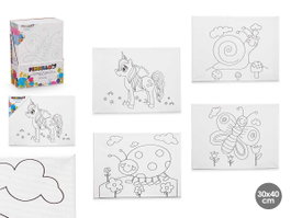 PINCELLO Toile pour loisirs créatifs 30x40 cm Motifs animaux variés