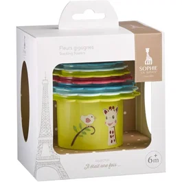 Sophie La Girafe - Jouet d'éveil Fleurs Gigognes empilables avec textures variées - Pour bébé de 6 à 18 mois