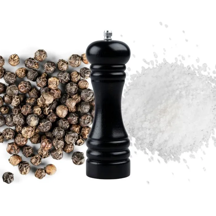 Fackelmann Professional Lot de 2 moulins à poivre et sel manuels avec mécanisme céramique - Noir, 18 cm