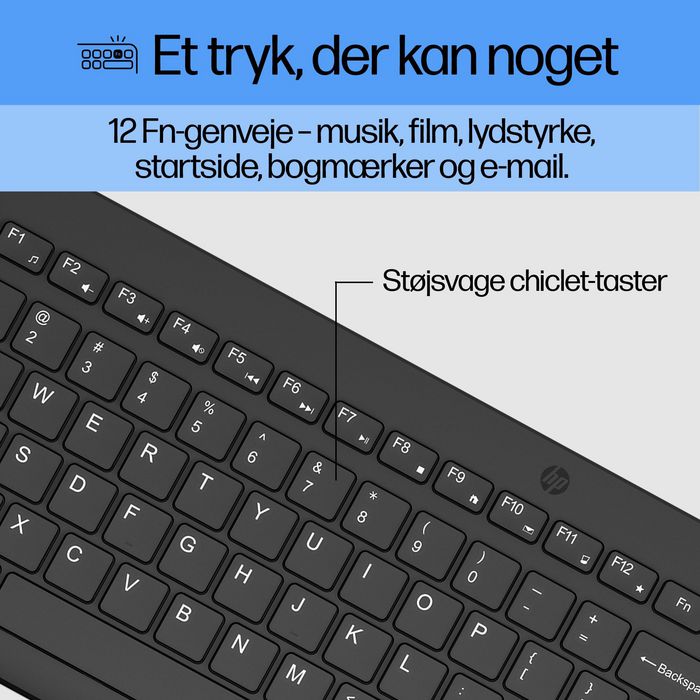 HP 330 Ensemble Clavier et Souris Sans Fil - Clavier International Ergonomique avec Souris Optique 1600 DPI