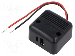 PRO CAR Alimentation USB avec USB A et USB C, Noir