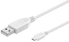 MicroConnect Câble USB A vers USB Micro B, Blanc, 0,15 m
