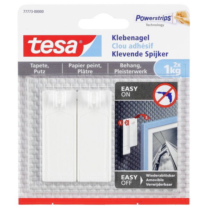 Tesa Clous adhésifs pour papier peint et plâtre (1 kg) Tesa Clous adhésifs pour papier peint et plâtre (1 kg)