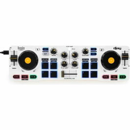 Hercules DJControl Mix - Contrôleur DJ Bluetooth 2 voies Blanc
