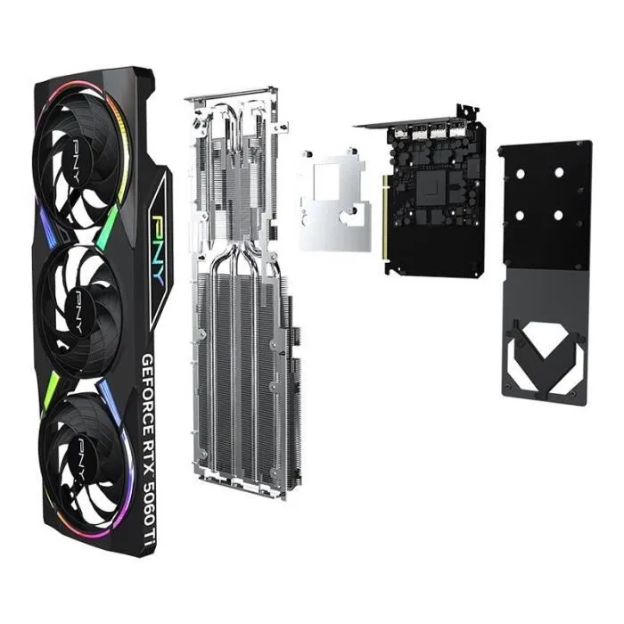 PNY - Carte graphique GeForce RTX 5060 Ti - 8 Go - ARGB Overclocked Triple Fan DLSS 4