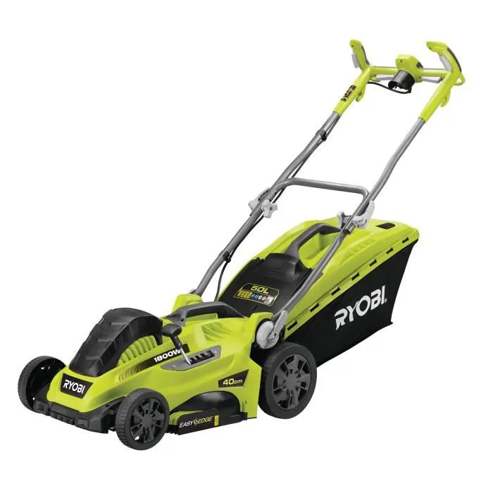 Ryobi Tondeuse électrique 1800 W RLM18E40H - Ø de coupe 40 cm - Fonction mulching - Bac de ramassage - Poignée Vertebrae