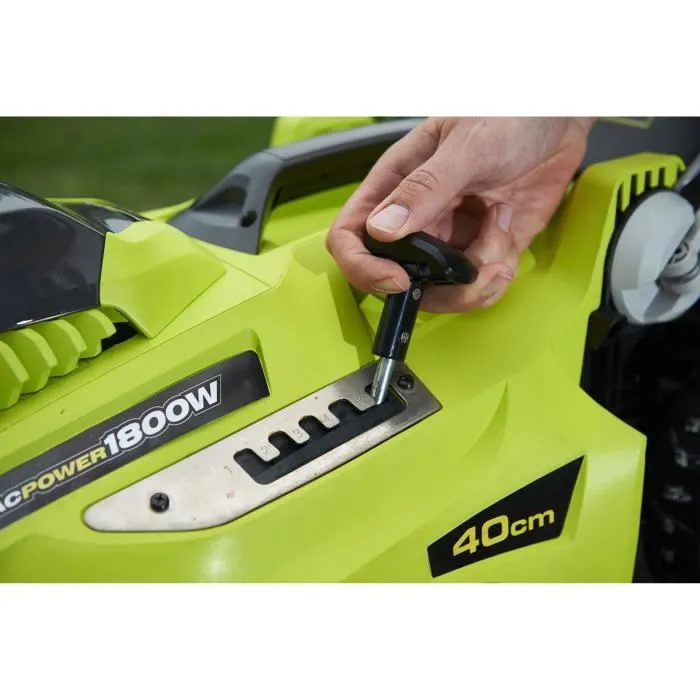 Ryobi Tondeuse électrique 1800 W RLM18E40H - Ø de coupe 40 cm - Fonction mulching - Bac de ramassage - Poignée Vertebrae