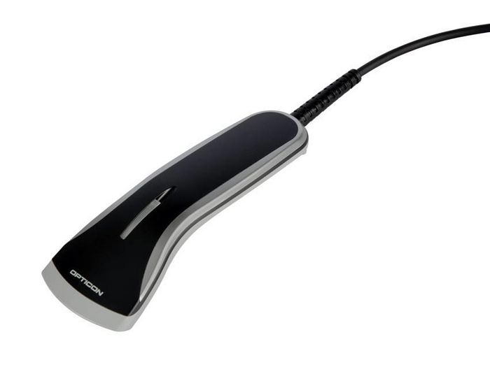 Opticon OPR2001 Lecteur de codes-barres laser 650 nm avec connecteurs USB et DB9, 100 scans/seconde, design ergonomique (noir ou blanc)