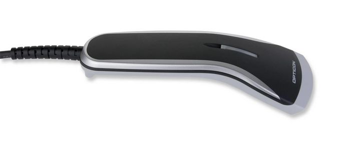 Opticon OPR2001 Lecteur de codes-barres laser 650 nm avec connecteurs USB et DB9, 100 scans/seconde, design ergonomique (noir ou blanc)
