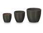 Ibergarden Lot de 3 pots bombés 14, 17 et 22 cm anthracite mat en argile