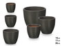 Ibergarden Lot de 3 pots bombés 14, 17 et 22 cm anthracite mat en argile