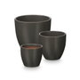 IBERGARDEN Set de 3 pots de fleurs bombés anthracite mat
