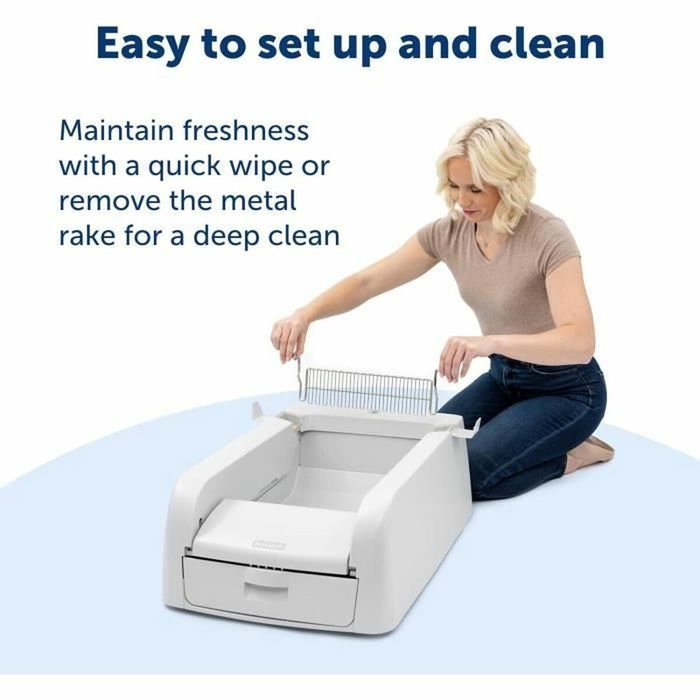 Petsafe - Scoopfree Clumping - Bac à litière autonettoyant pour chat, connecté, blanc - Jusqu'à 4 semaines d'autonomie