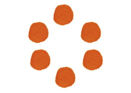 Innspiro Pompons en polypropylène orange 25mm, 50 unités