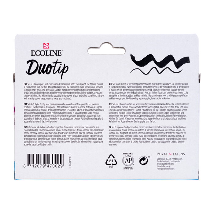 Ecoline Ecoline Duotip Étui Basique 6 Couleurs Ecoline Ecoline Duotip Étui Basique 6 Couleurs
