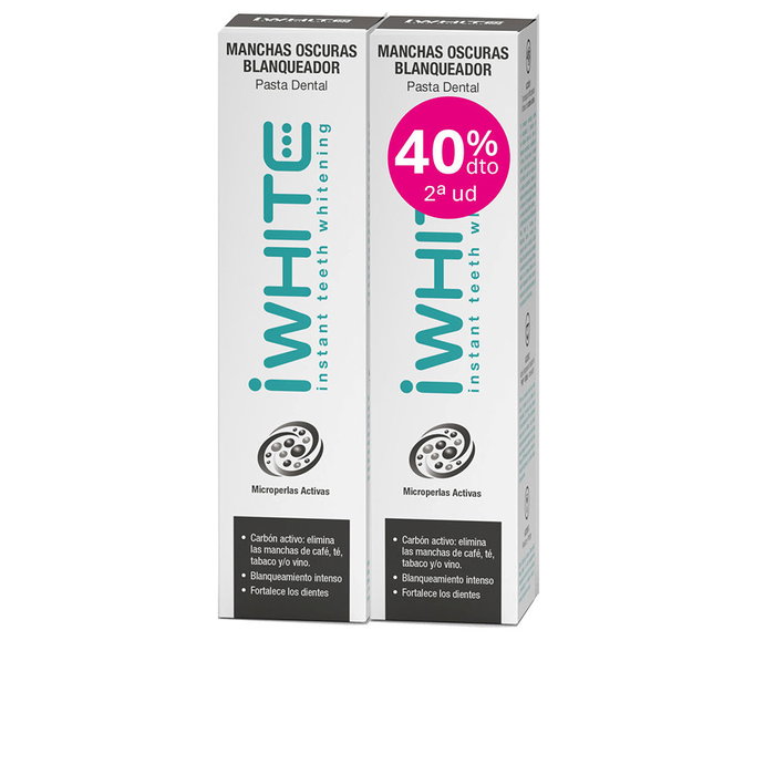 Iwhite Dentifrice Blanchiment Taches Brunes Dark Stain Charbon Actif 2 x 75 ml