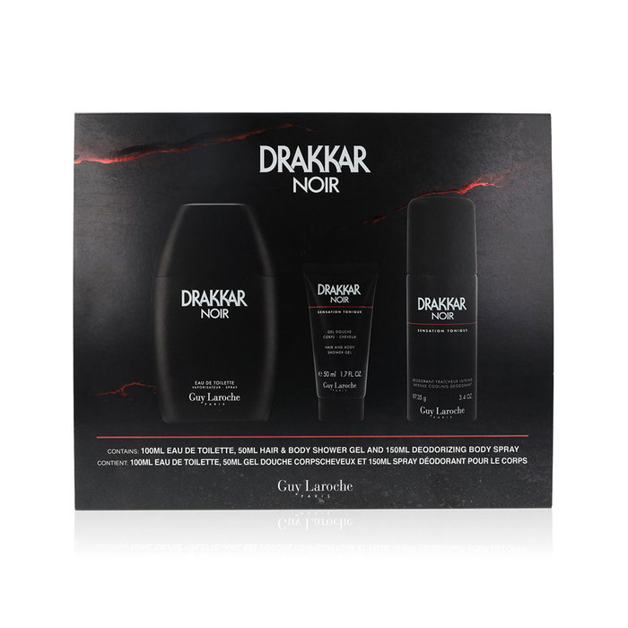 Drakkar ÉTUI DRAKKAR NOIR 3 pièces Eau de Toilette 100 ml + Déo Vapo 150 ml + Gel Douche 50 ml Homme