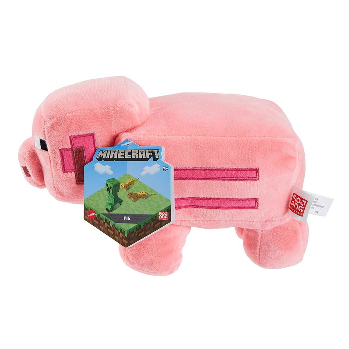 Mattel Peluche Minecraft Cerdo 20 cm Hbn42 - Peluche officiel super-héros, matériau premium, multilingue