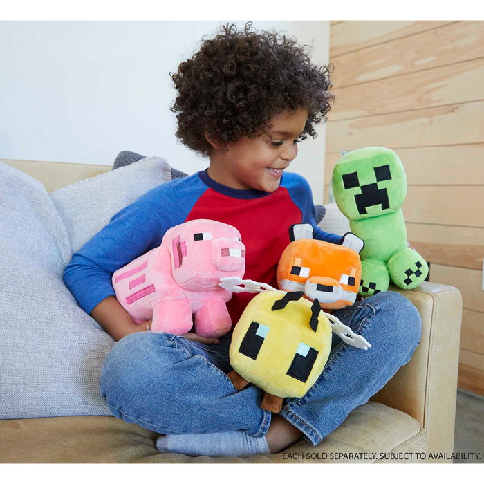 Mattel Peluche Minecraft Cerdo 20 cm Hbn42 - Peluche officiel super-héros, matériau premium, multilingue