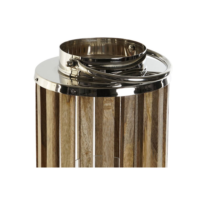 DKD Home Decor Bougeoir Marron Argenté Naturel Verre et Bois de manguier DKD Home Decor Bougeoir Marron Argenté Naturel Verre et Bois de manguier