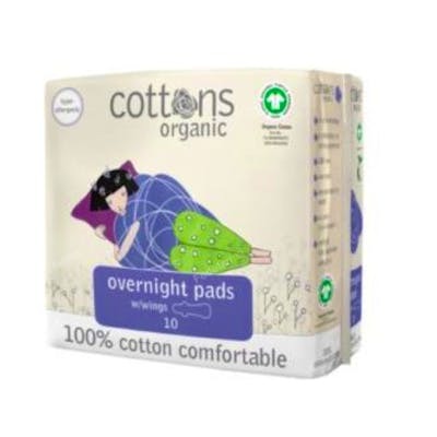 COTTONS Serviettes de nuit avec ailes ORGANIC (10 unités) COTTONS Serviettes de nuit avec ailes ORGANIC (10 unités)