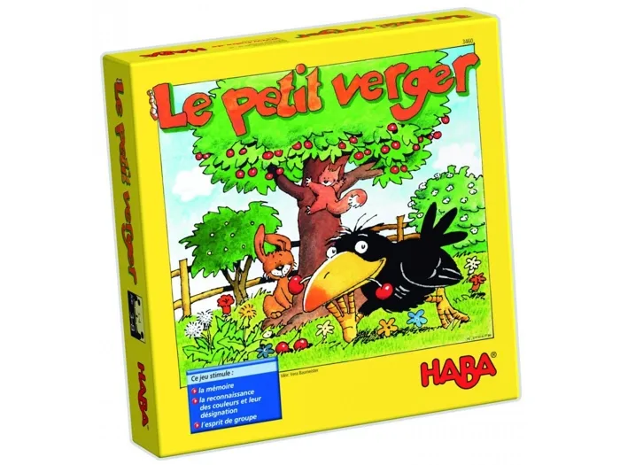 HABA - Jeu de société coopératif 'Le Petit Verger' pour enfants - Cueillette de cerises avec dé et corbeau