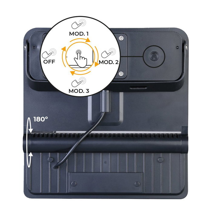 Edm Aplique solaire LED 12W 1600lm 6500K avec capteur de mouvement IP54 batterie lithium 3.7V 4400mAh