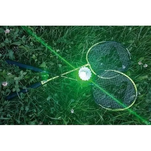 Talbot Torro Set de badminton Magic Night LED avec raquettes robustes, volants lumineux vert/rouge et sac de transport