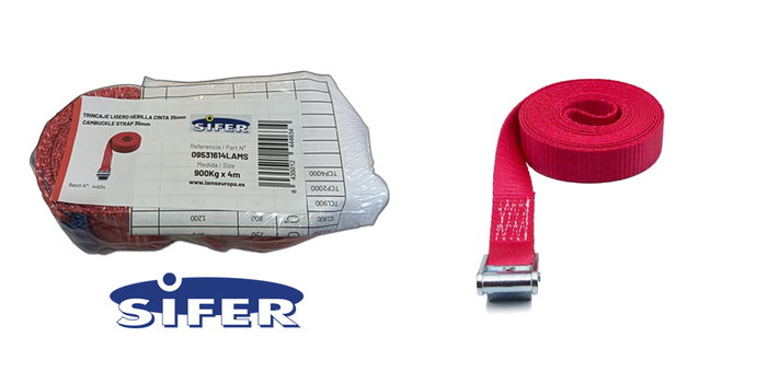 SIFER Trinquete d'amarre avec boucle 35mm x 4m, 900 kg SIFER Trinquete d'amarre avec boucle 35mm x 4m, 900 kg