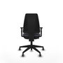 Chaise Elche Contact permament de base Tissu Gris foncé Base pyramidale noire Accoudoir 1D Sans appui-tête Roulettes 65mm pour moquette