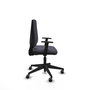 Chaise Elche Contact permament de base Tissu Gris foncé Base pyramidale noire Accoudoir 1D Sans appui-tête Roulettes 65mm pour moquette