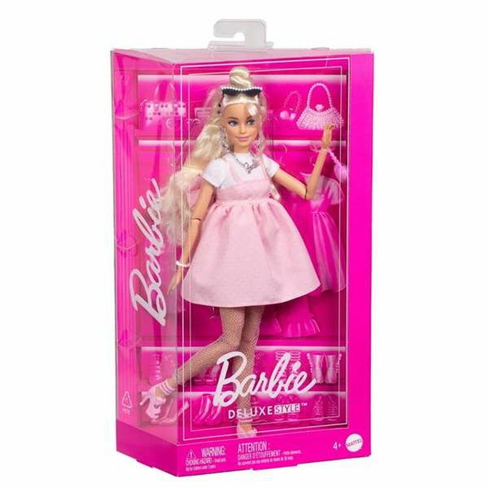 Barbie Deluxe Style - Poupée Blonde à Robe Rose Pastel