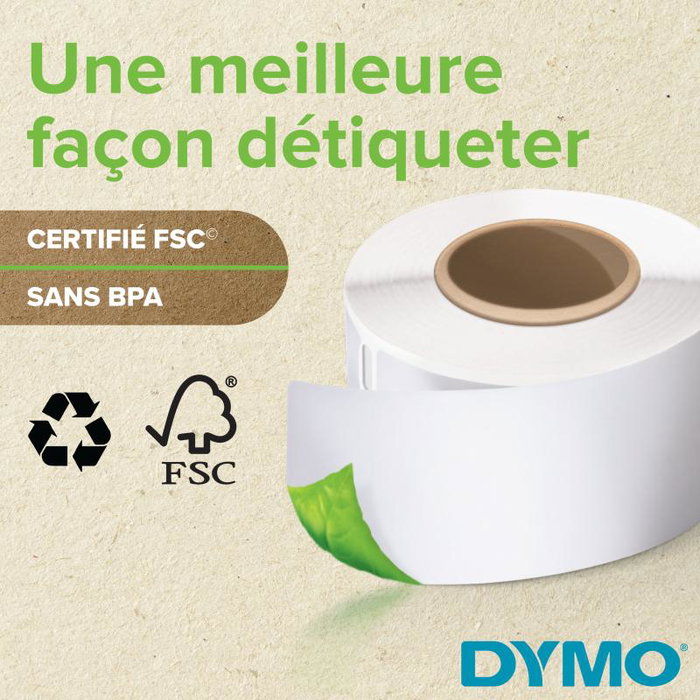 Dymo S0722440 Étiquettes pour disquettes LabelWriter, autocollantes, blanches, papier, 320 étiquettes par rouleau