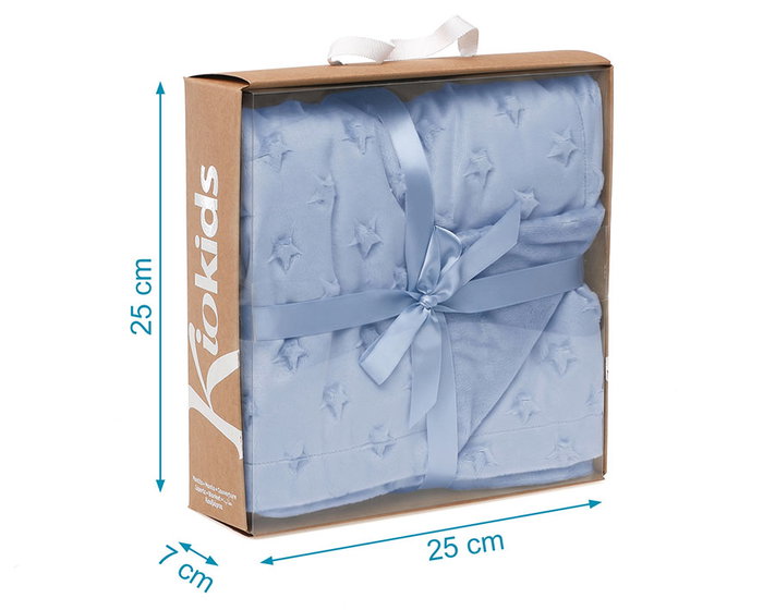 KioKids Couverture pour bébé avec étoiles en relief - Bleu
