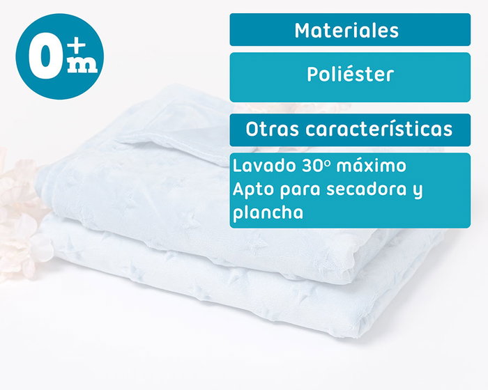 KioKids Couverture pour bébé avec étoiles en relief - Bleu