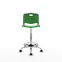 Tabouret Taburete Robledo Pivotant Chlorure de polyvinyle Vert Structure chromée Sans accoudoirs Sans appui-tête Roulettes pour moquette